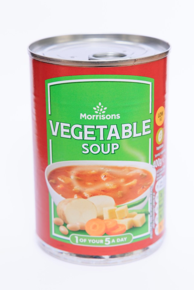 a can of vegetable soup from morrisons