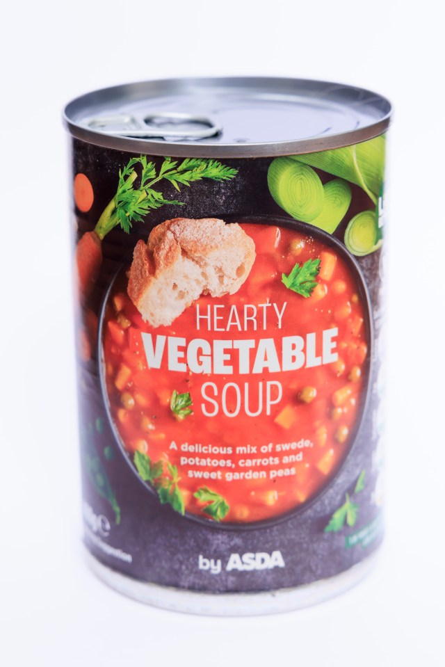 a can of hearty vegetable soup by asda