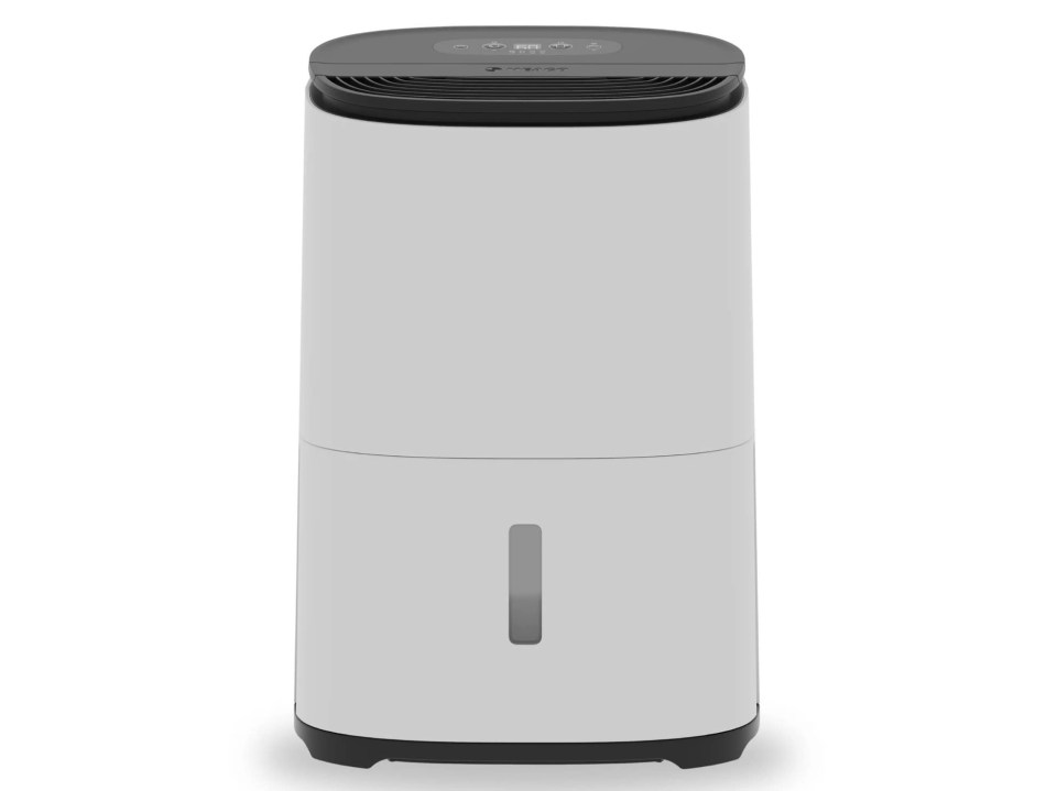 a white and black air purifier with a digital display that reads 88