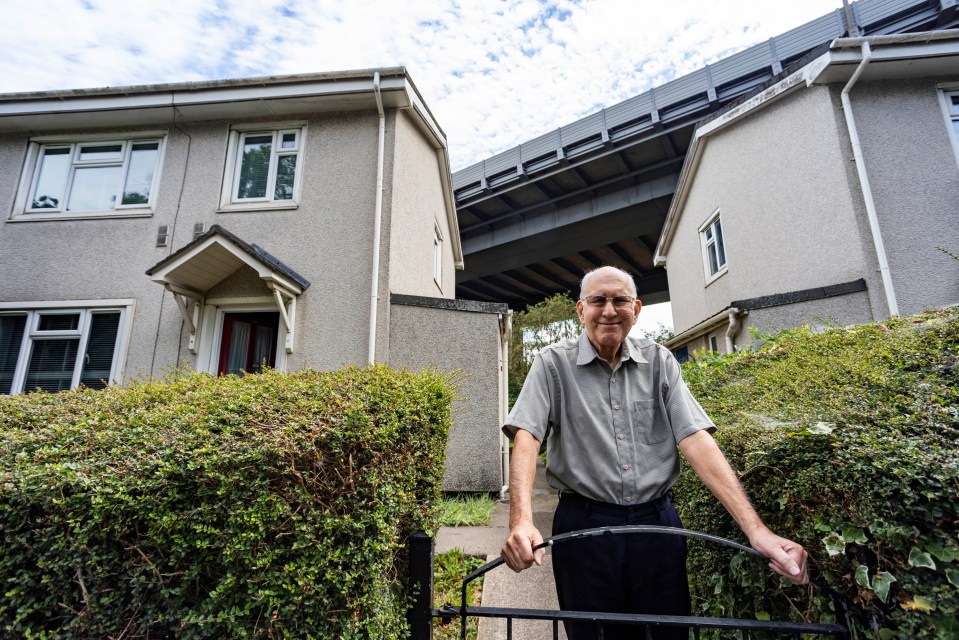 Philip Jacobs, 84, has lived underneath the M5 motorway for many years, having moved to the area as a small boy