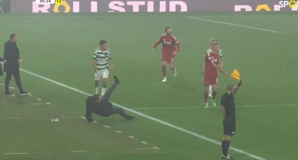 soccer players on a field with a sign that says roi i steun