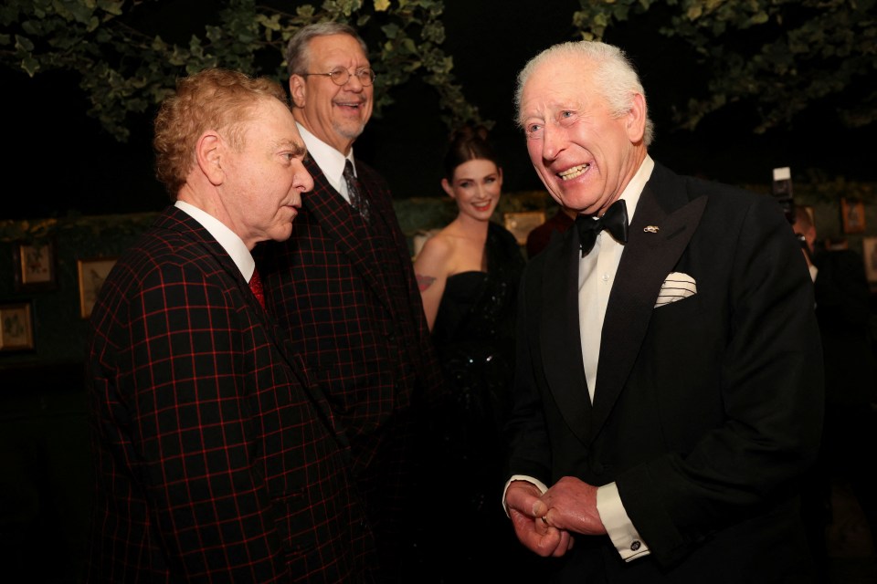 Comedians Penn & Teller meet King Charles after their performance at The Royal Variety event