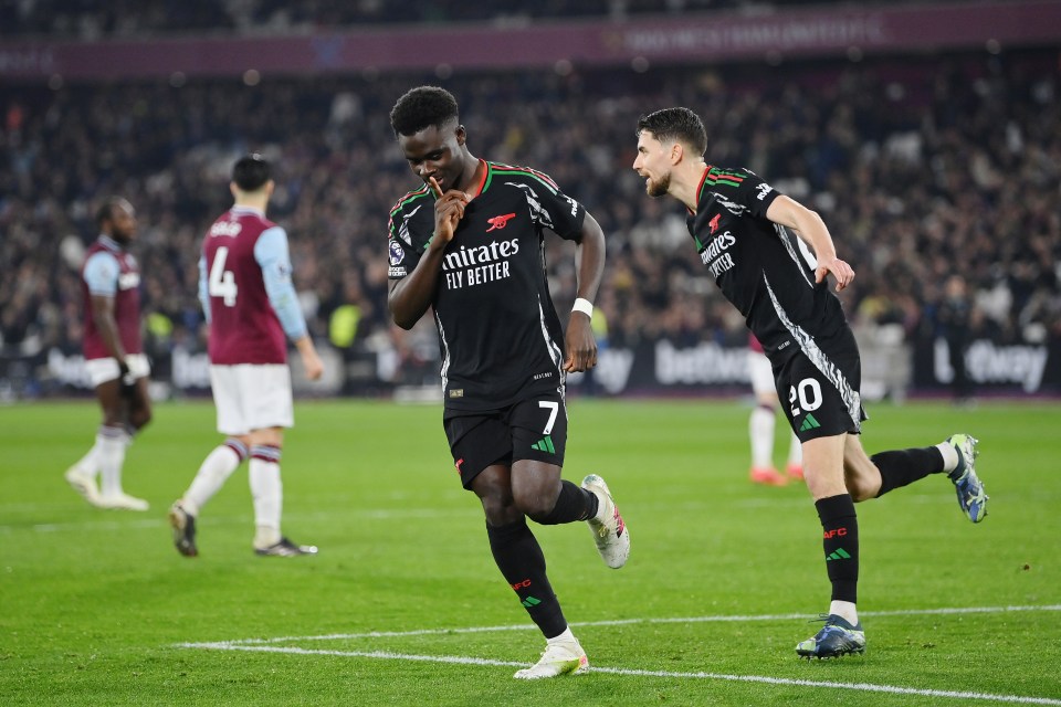 West Ham lost their momentum when Bukayo Saka made it 5-2 to Arsenal before half-time