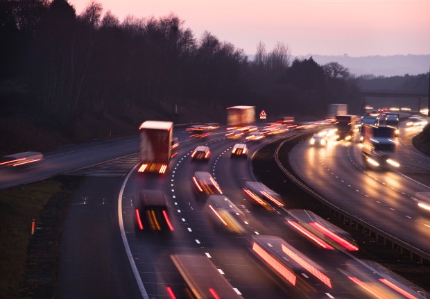 a highway with a sign that says ' a ' on it