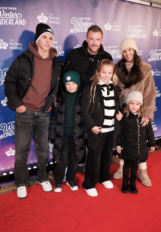 Jamie and Rebekah Vardy attended with their children