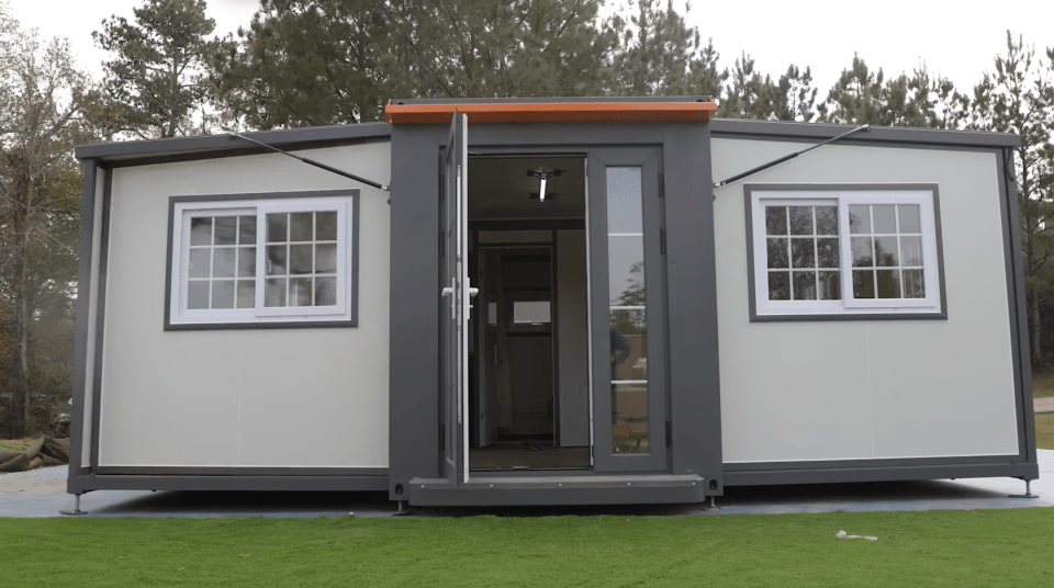 Nathan Graham went viral on YouTube when he bought a tiny home, pictured, from Amazon for £31,600