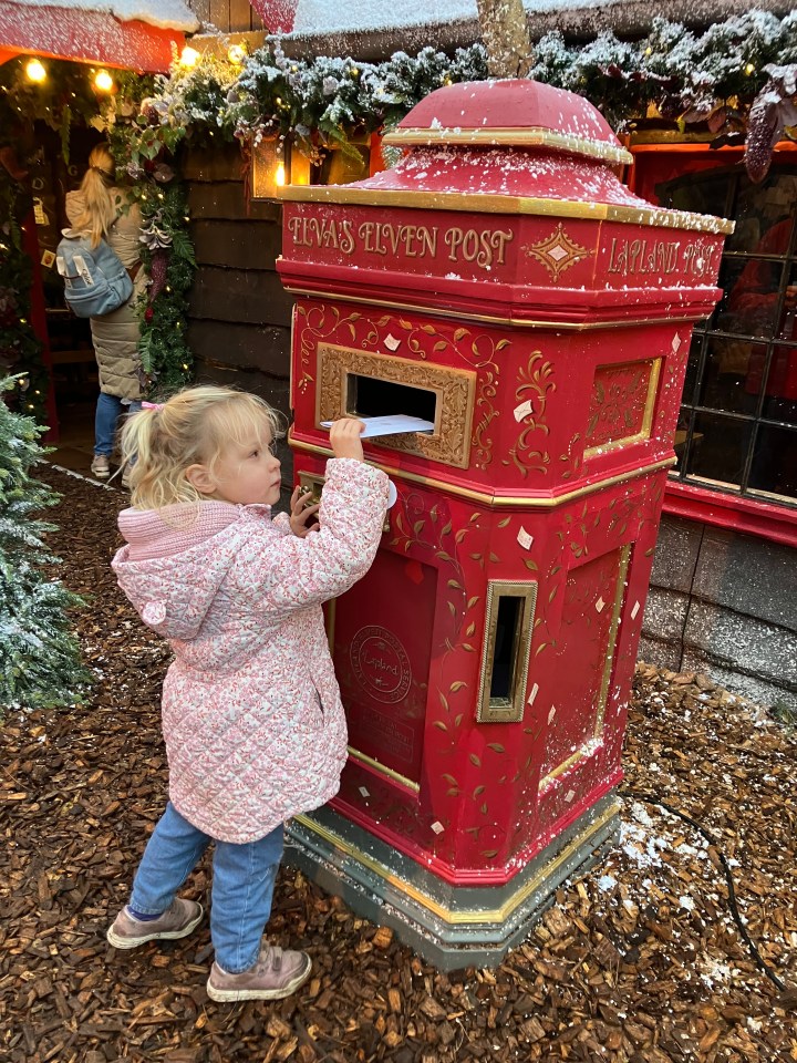 Caroline's daughter posts her letter to Father Christmas