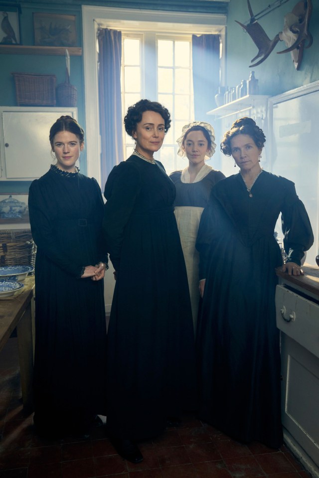 First look at Miss Potter pictured Isabella Fowle (Rose Leslie), Cassandra Austen (Keeley Hawes), Dinah (Mirren Mack), Mary Austen (Jessica Hynes).