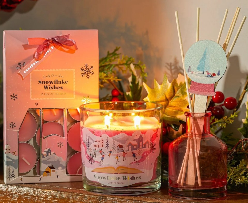 Snowflake Wishes, pictured, which cost £2.99 has a cool mint and sweet vanilla scent