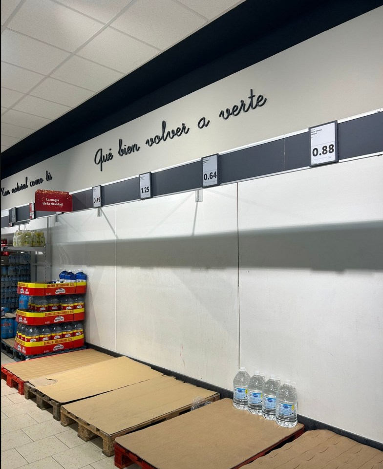 Supermarkets in Malaga have ended up with empty shelves as locals stockpiled