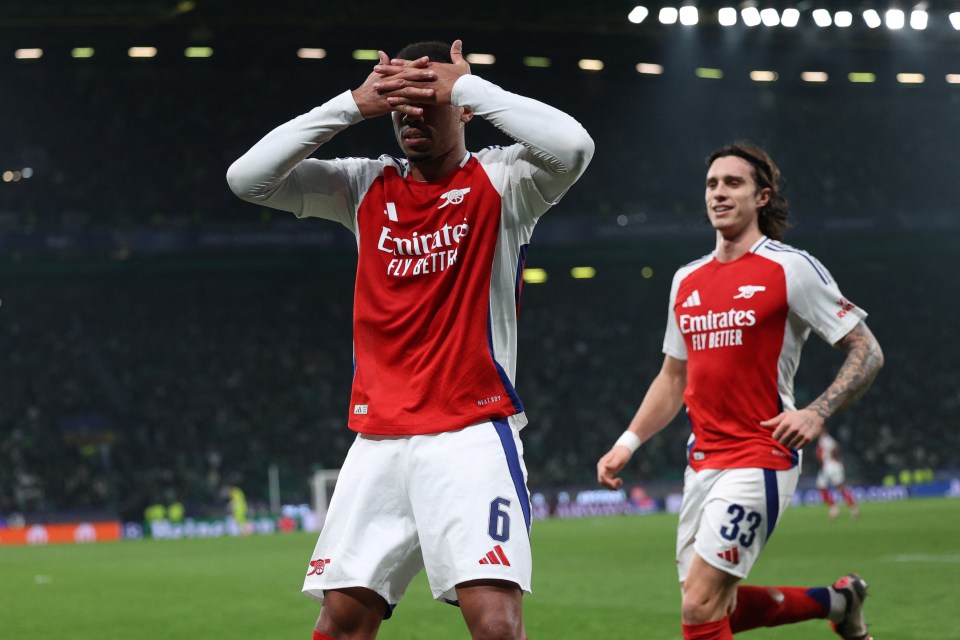 Arsenal star Gabriel mimicked Viktor Gyokeres’ celebration after scoring against Sporting Lisbon