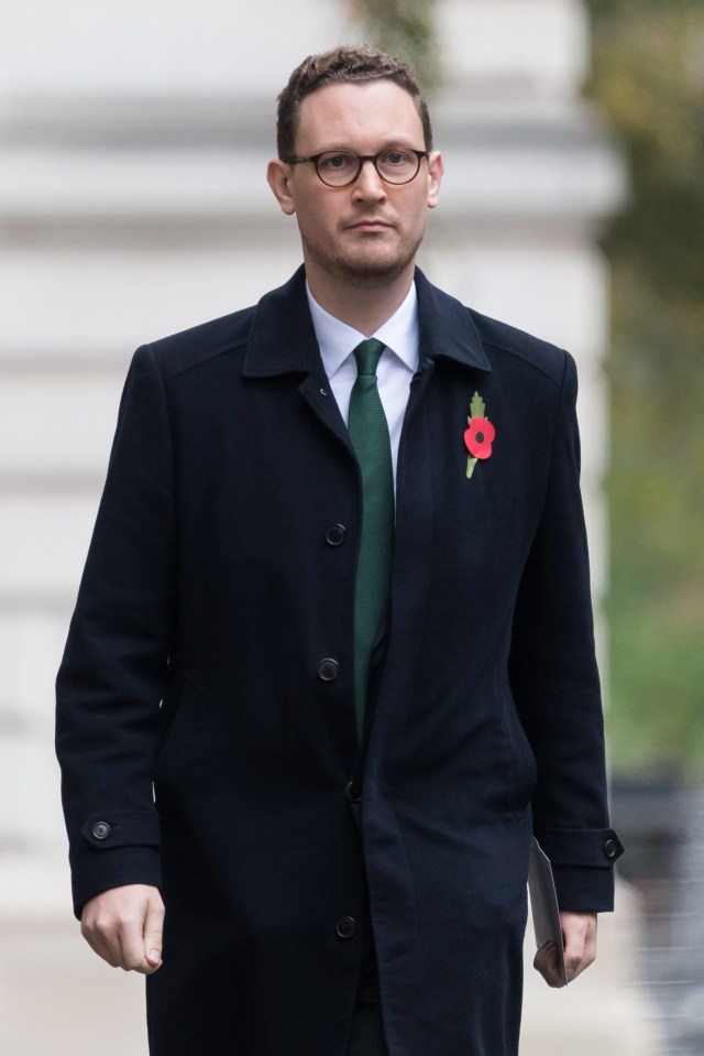 a man in a black coat and green tie has a poppy pinned to his jacket