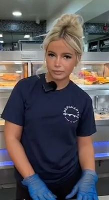 Destiny Harold has gone viral for the unlikeliest of reasons — working in a fish & chip shop