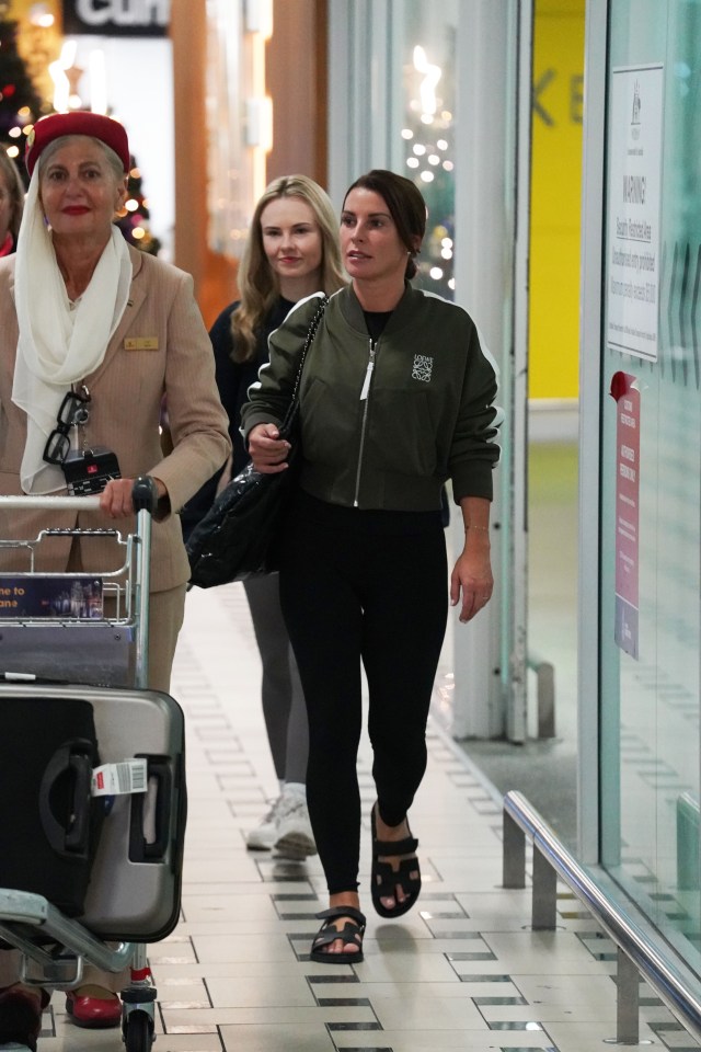 Coleen Rooney arrives at Brisbane airport to compete in this year's show