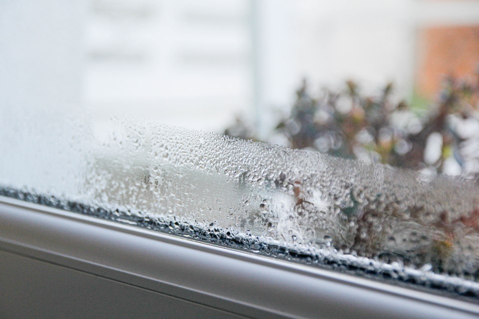 a window with a lot of water drops on it