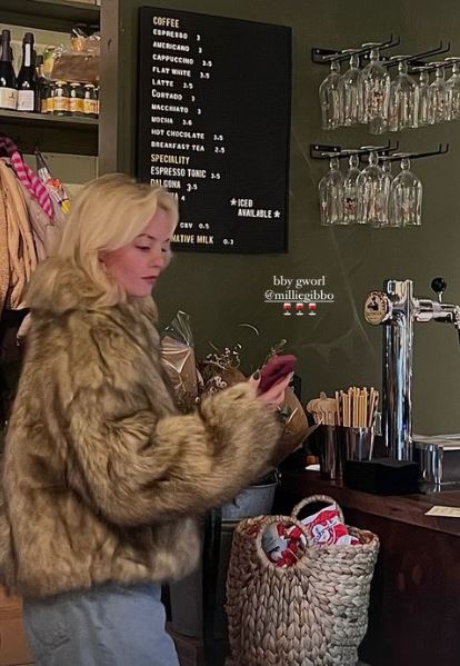 She was snapped grabbing a drink with Charlotte Jordan on social media