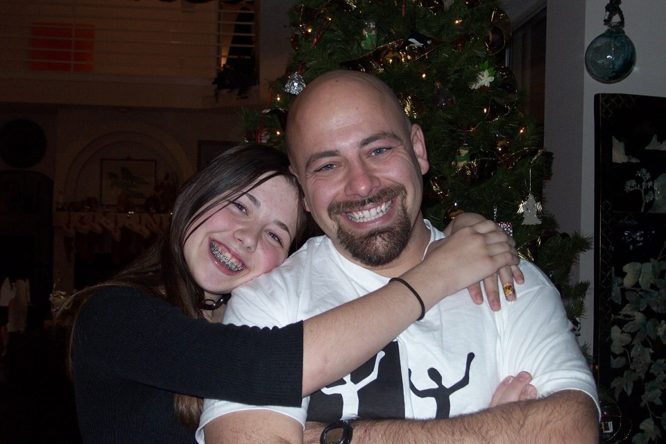 Jennifer Anne Crecente with her father Drew on Christmas Eve in 2002