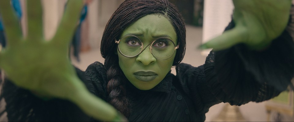 The trigger warning  over witch  Elphaba’s green skin in new musical film Wicked