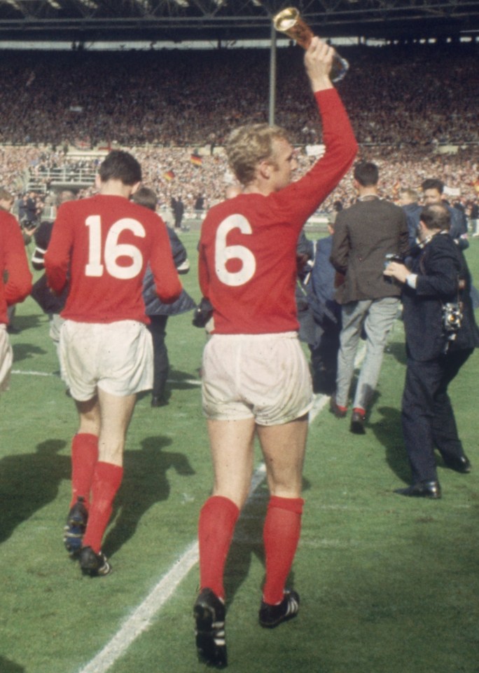 Bobby wore the top as he lifted the Jules Rimet Trophy at Wembley