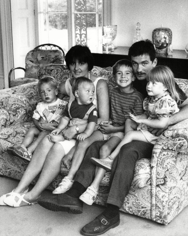 Barry Mcguigan pictured with his wife Sandra and children Danika, Shane, Jake and Blaine at their Kent home in 1987