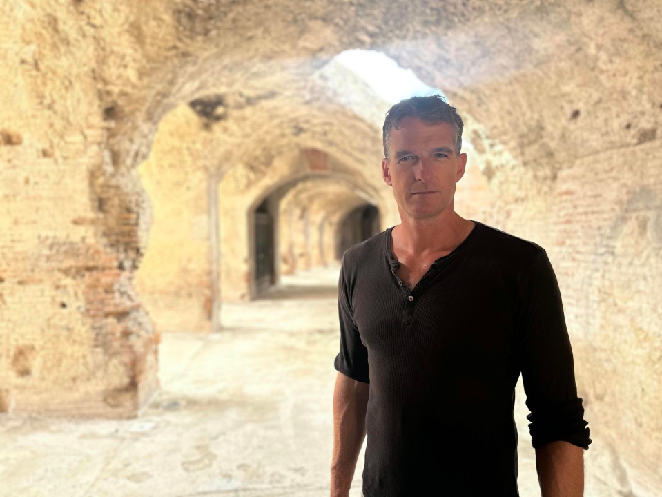 Dan investigating the Hypogeum beneath the arena where Gladiators prepared