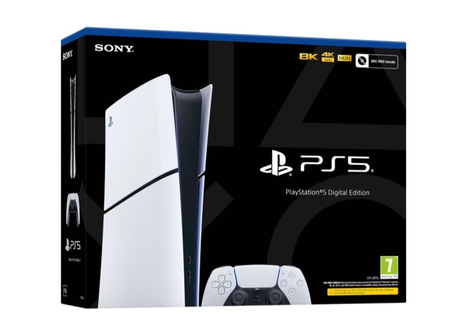 PlayStation 5 Digital Edition console box.