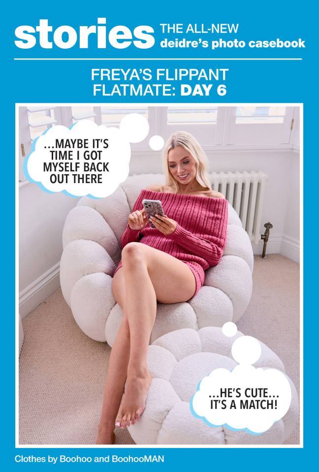 a woman in a pink sweater sits in a white chair on the cover of stories deidre 's photo casebook