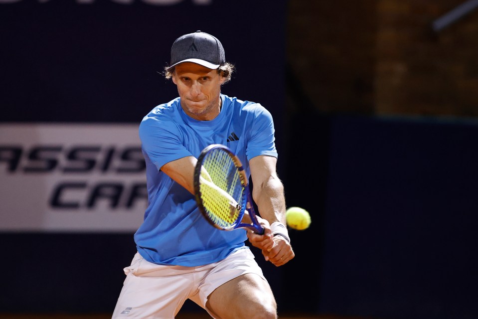 Diego Forlan has made his professional tennis debut