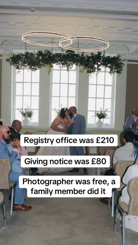 Mollie and Andrew Marshall tied the knot for £210 in a registry office