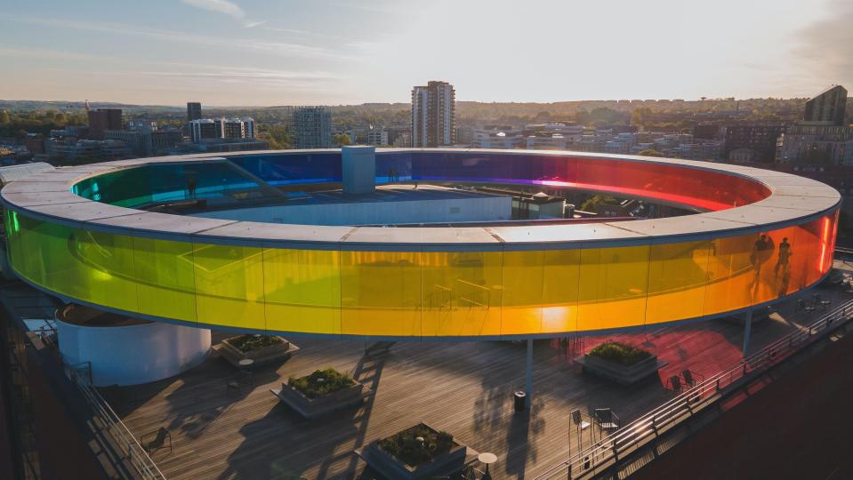 ARoS Art Museum and it's rainbow walkway is one of the city's top attractions