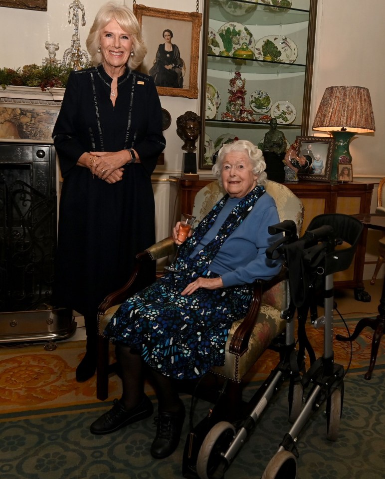 June Spencer with Queen Camilla in 2021