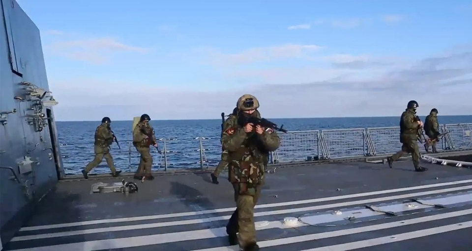 The crew carried out military exercises while going through the Channel