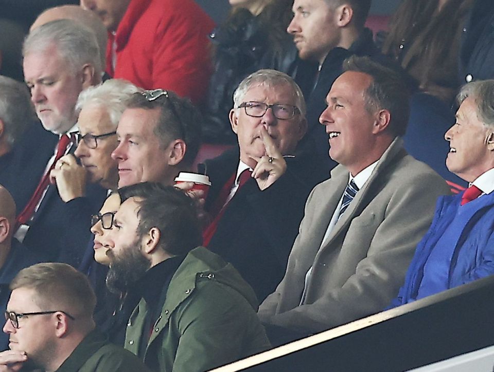 Ferguson watched the mid-week match alongside Michael Vaughan