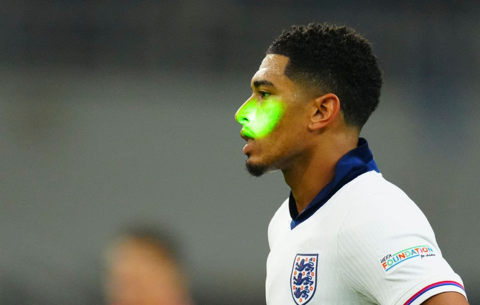 England players like Jude Bellingham were hit with lasers during the match