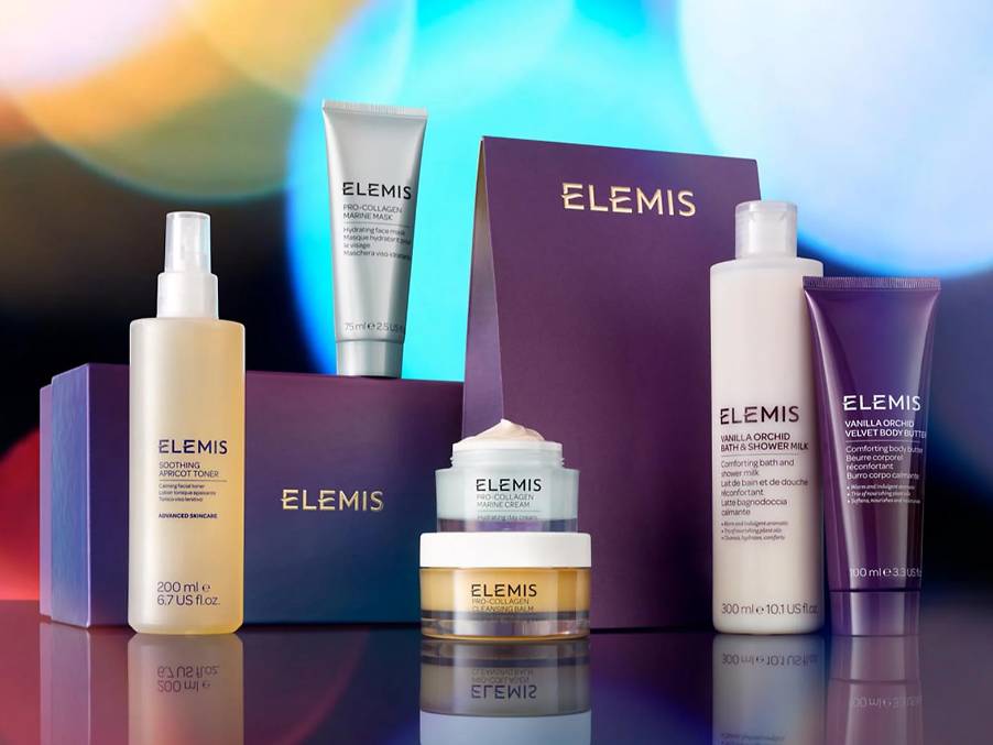 The gift set comes with six of Elemis' bestselling beauty products