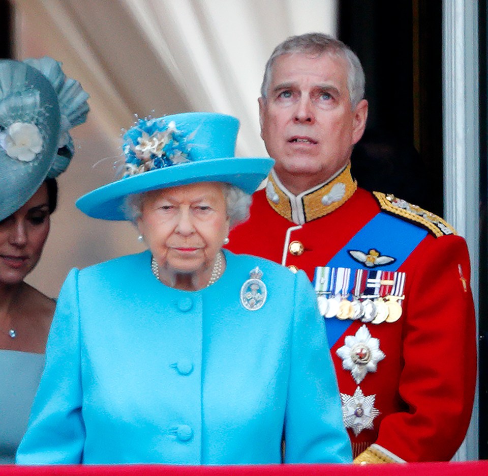 The Queen and Andrew at Trooping the Colour in 2018