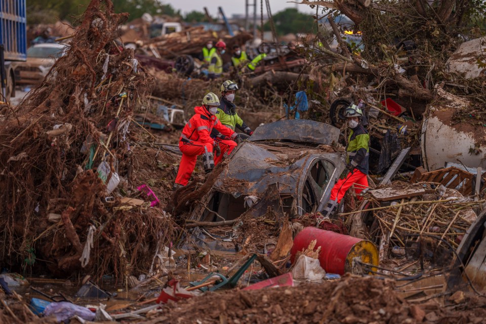 Emergency services are looking through cars for bodies