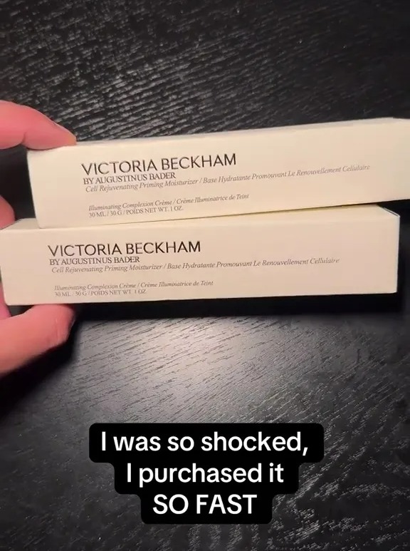 two victoria beckham products are stacked on top of each other