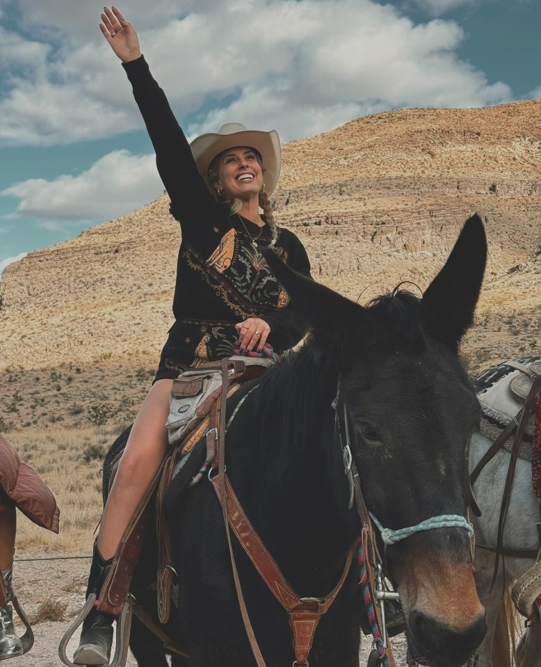 The TV star rode horses into the desert