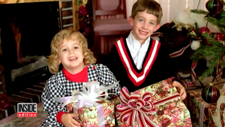 JonBenet and Burke pictured on the Christmas day before she died