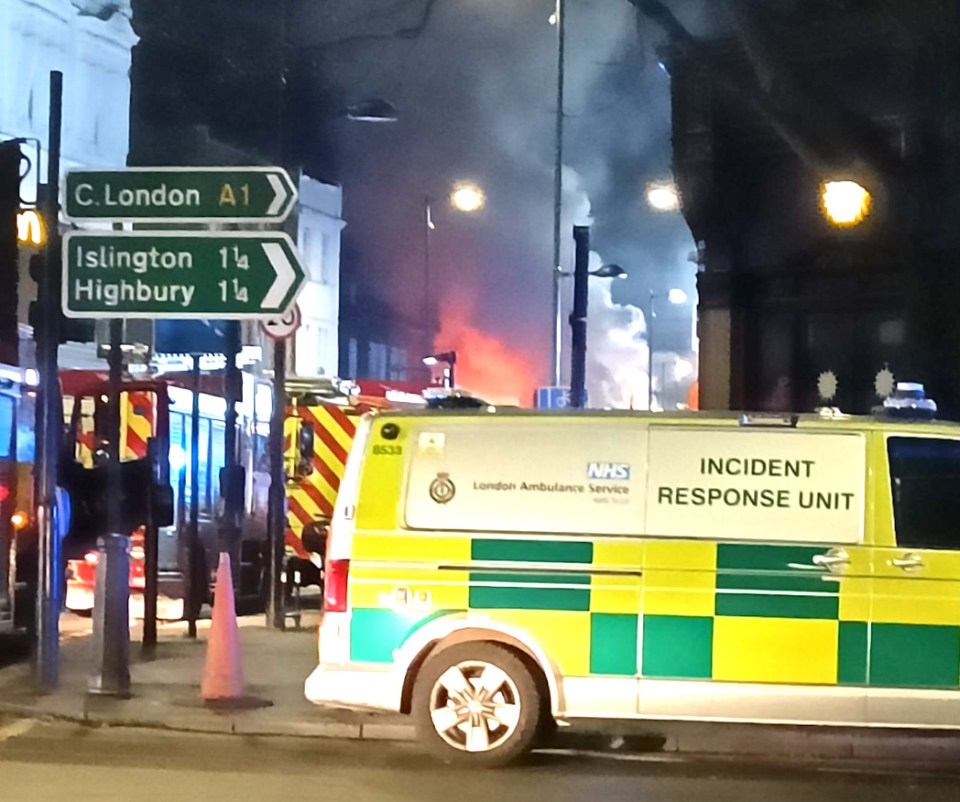 A huge fire engulfed a takeaway restaurant and the flats above