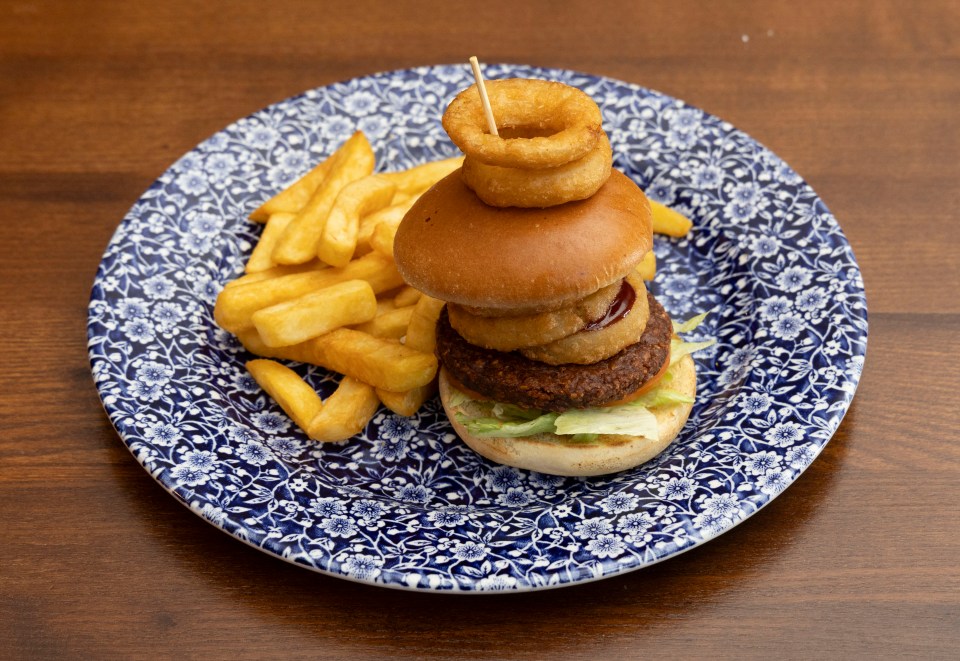 The five gold rings burger is new to the menu this year