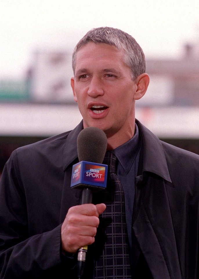 Gary covering the match between Leicester City and Manchester United in 2000