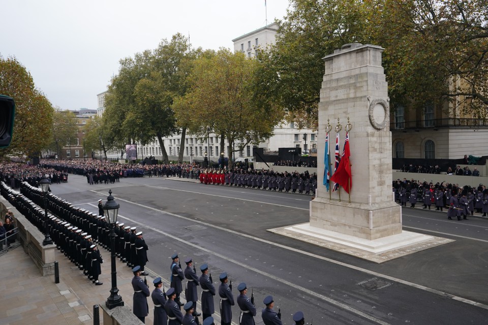 The royals will lay wreaths at the Cenotaph