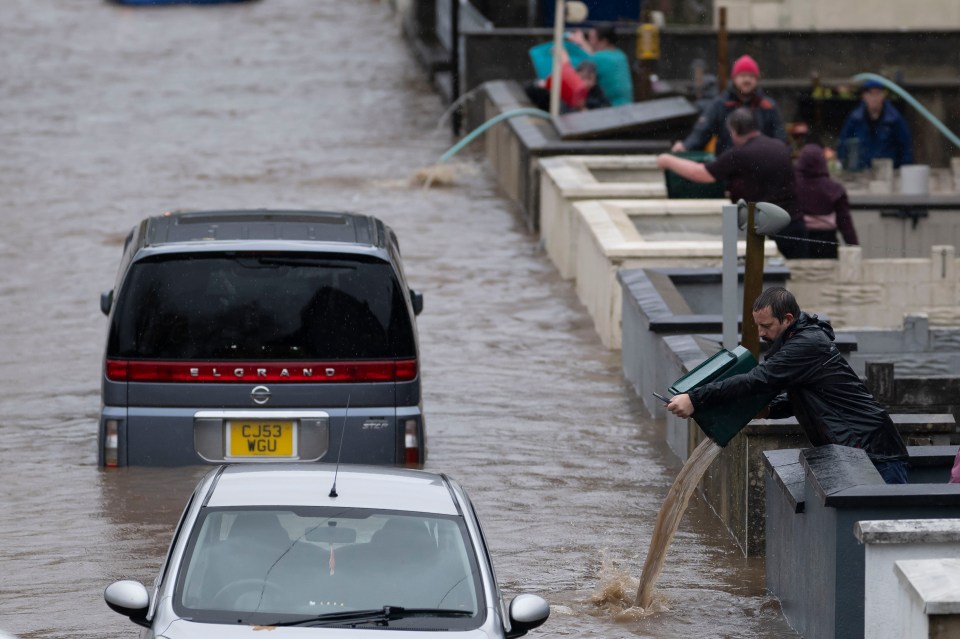 Flooding has seen cars completely submerged