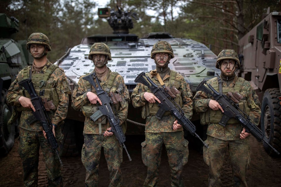 German Bundeswehr soldiers at the Training Range in Pabrade, Lithuania in May