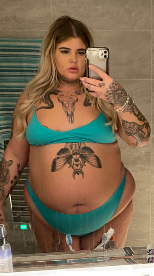 Scarlet is pictured here before her incredible weight loss