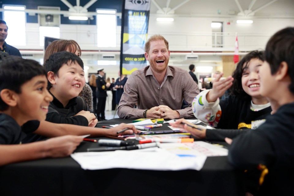 Harry was all smiles as he launched a schools programme in Vancouver, Canada, ahead of the Invictus Games