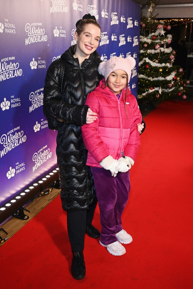 Helen Flanagan smiled for a photo with her daughter Matilda at Winter Wonderland