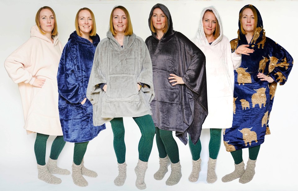 a group of women wearing different types of blankets